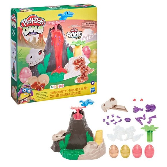 Play-Doh Slime Dino Crew Lava Bones Island Playset Creative Learning Toys - Picture 2 of 5
